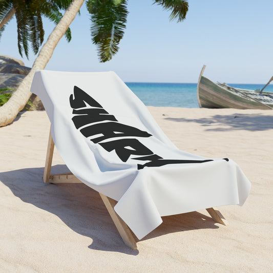 White Shark Beach Towel | Summer Vibe Towel for Ocean Lovers, Great Gift for Beach Days, Pool Parties, Shark Week, Outdoor Fun