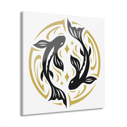 Pisces Zodiac Koi Fish Acrylic Print | Modern Wall Art, Japanese Decor, Home Gallery, Gift for Fish Lovers, Unique Wall Hanging