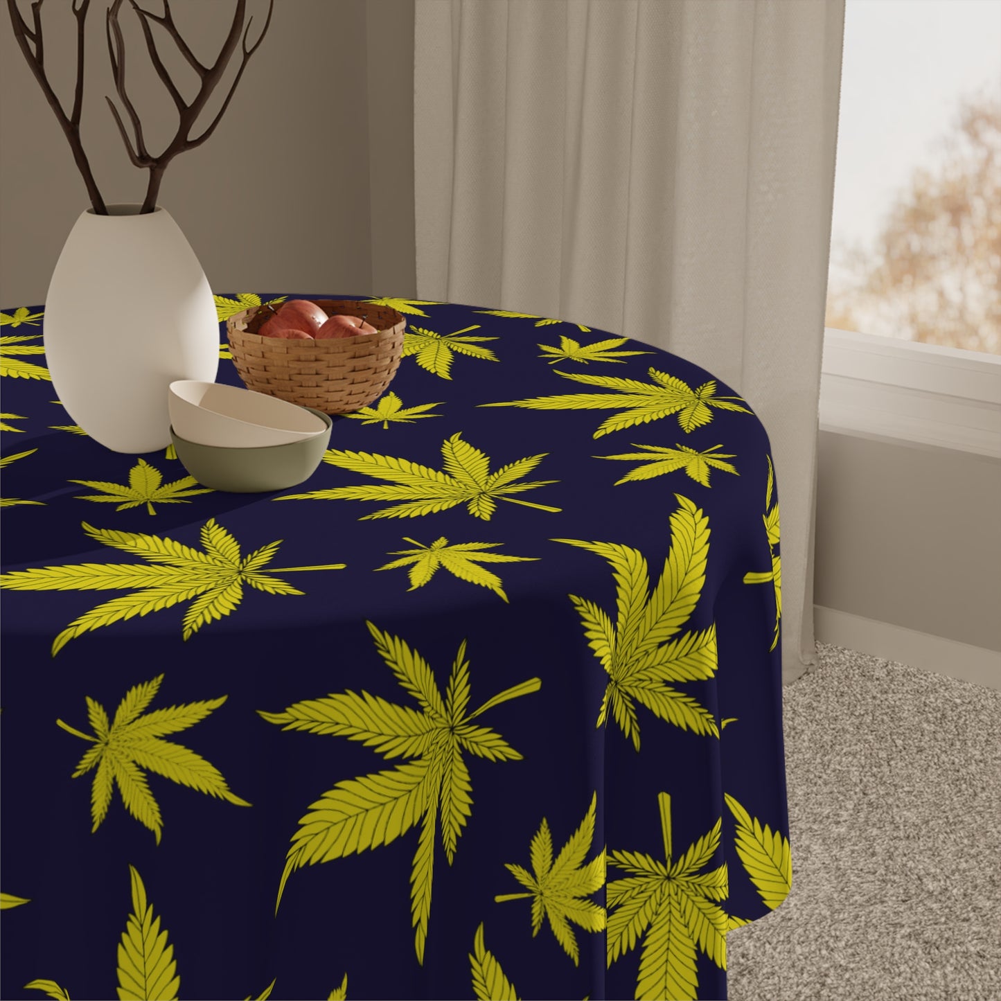 Vibrant Cannabis Leaf Tablecloth, Perfect for Parties, Picnics, or Home Decor, Stylish Table Cover for Gatherings, Festivals, BBQs