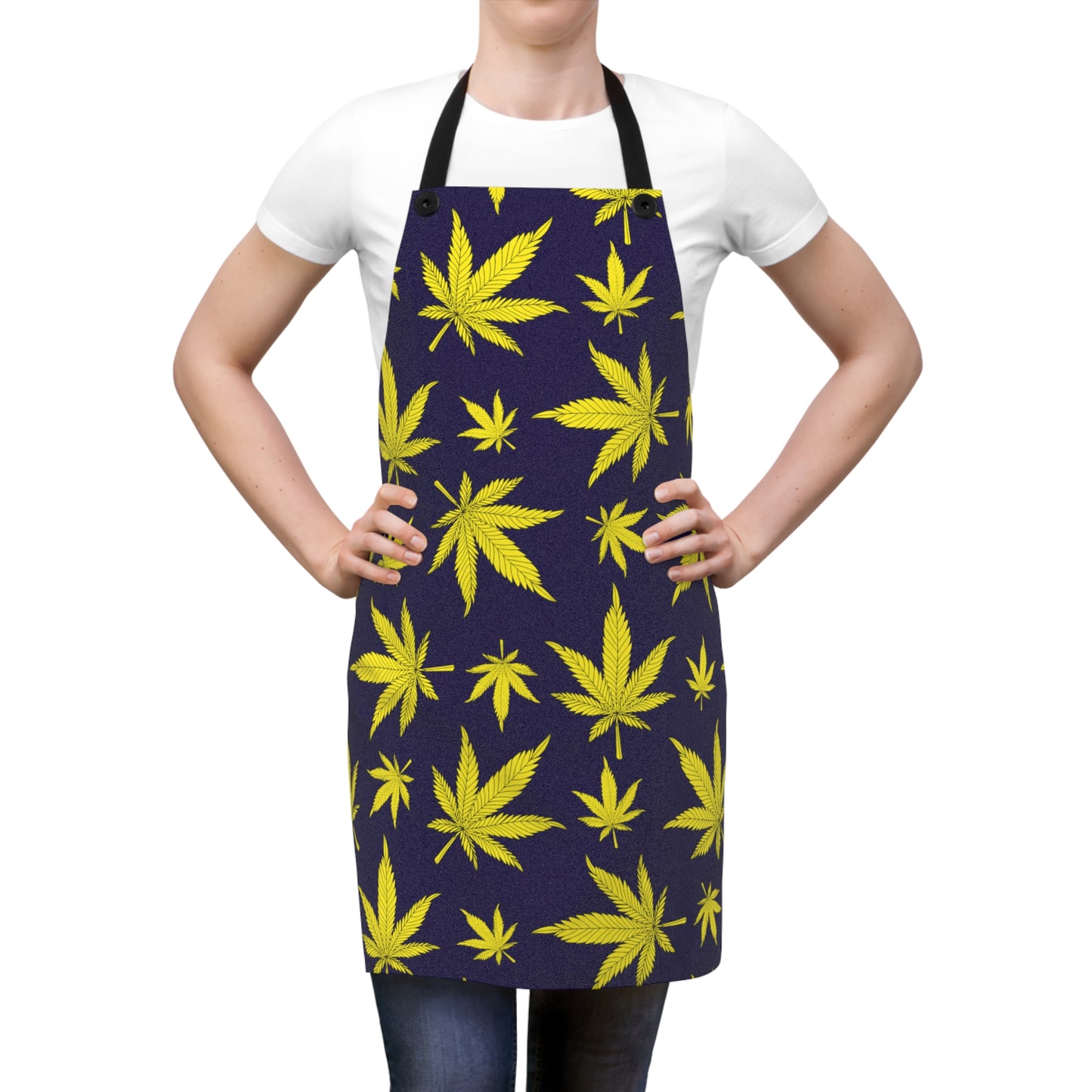 Yellow Leaf Cannabis Apron (AOP)