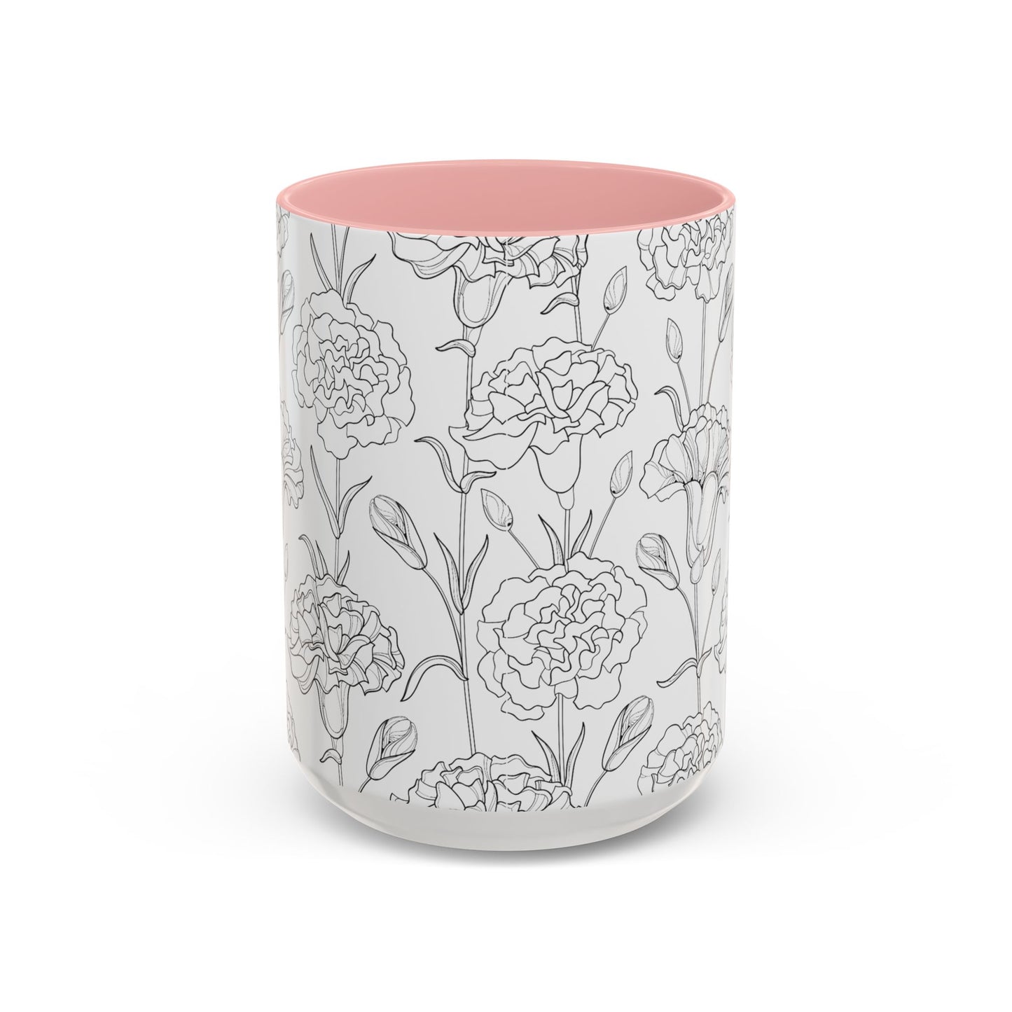 Floral Printed Coffee Mug, Stylish Drinkware for Home, Gift for Plant Lovers, Elegant Office Accessory, Mothers Day Present, Tea Cup