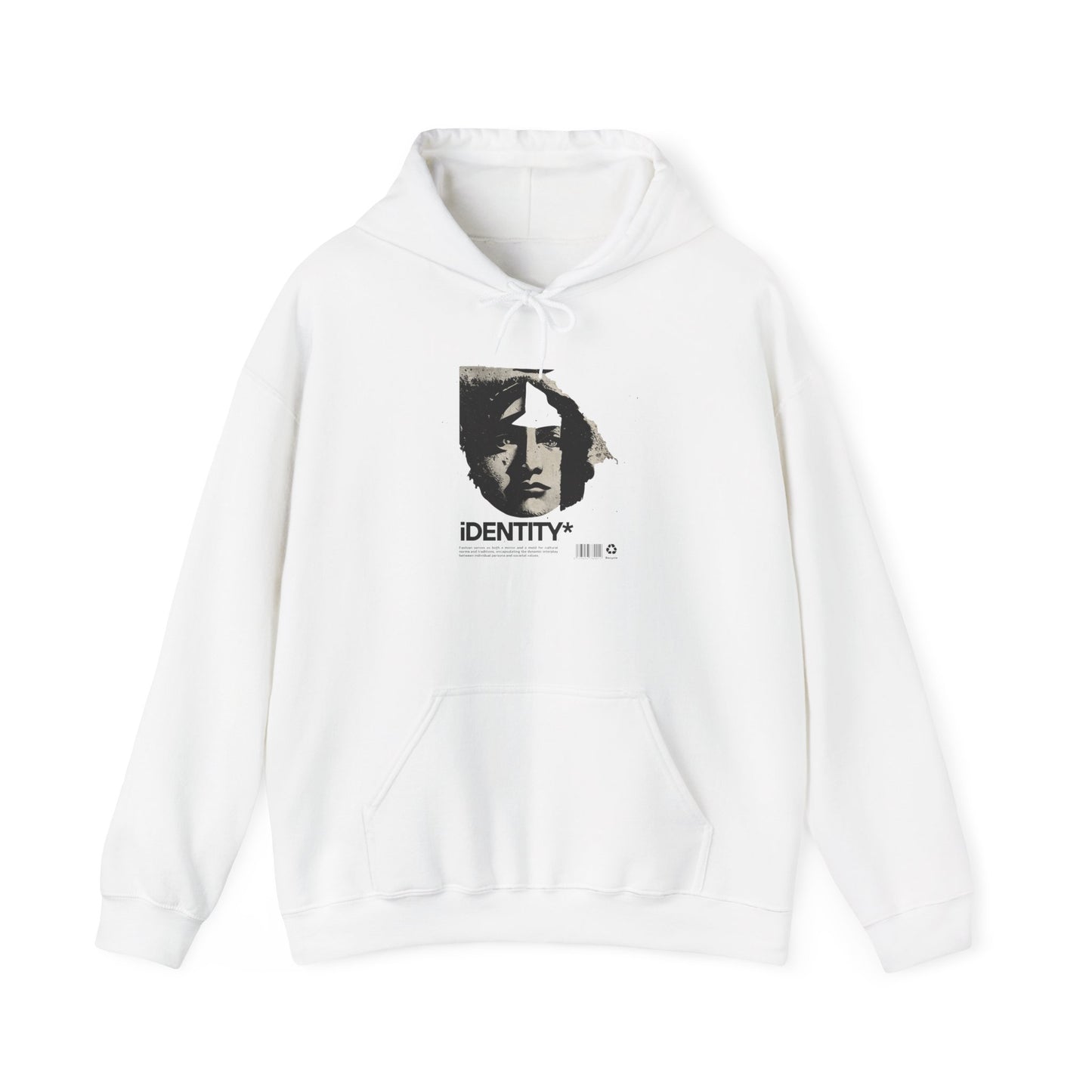 Identity Graphic Hoodie, Unisex Streetwear, Casual Sweatshirt for Everyday Comfort, Perfect for Gifting, Artistic Clothing