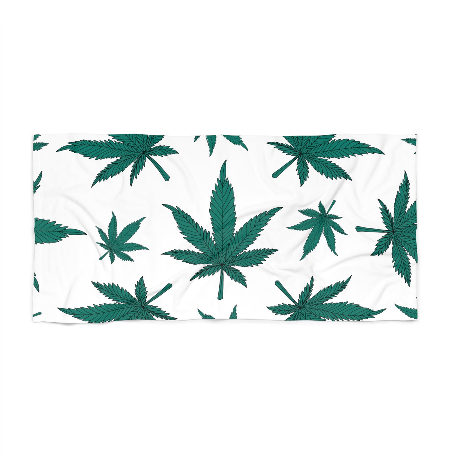 Tropical Vibe Beach Towel, Cannabis Leaf Print Towel, Summer Accessory, Perfect for Beach Days, Poolside, Festivals