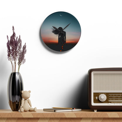 Moon Goddess Serene Acrylic Wall Clock | Home Décor for Dreamy Spaces, Unique Gift for Nature Lovers, Ideal for Weddings or Housewarmings