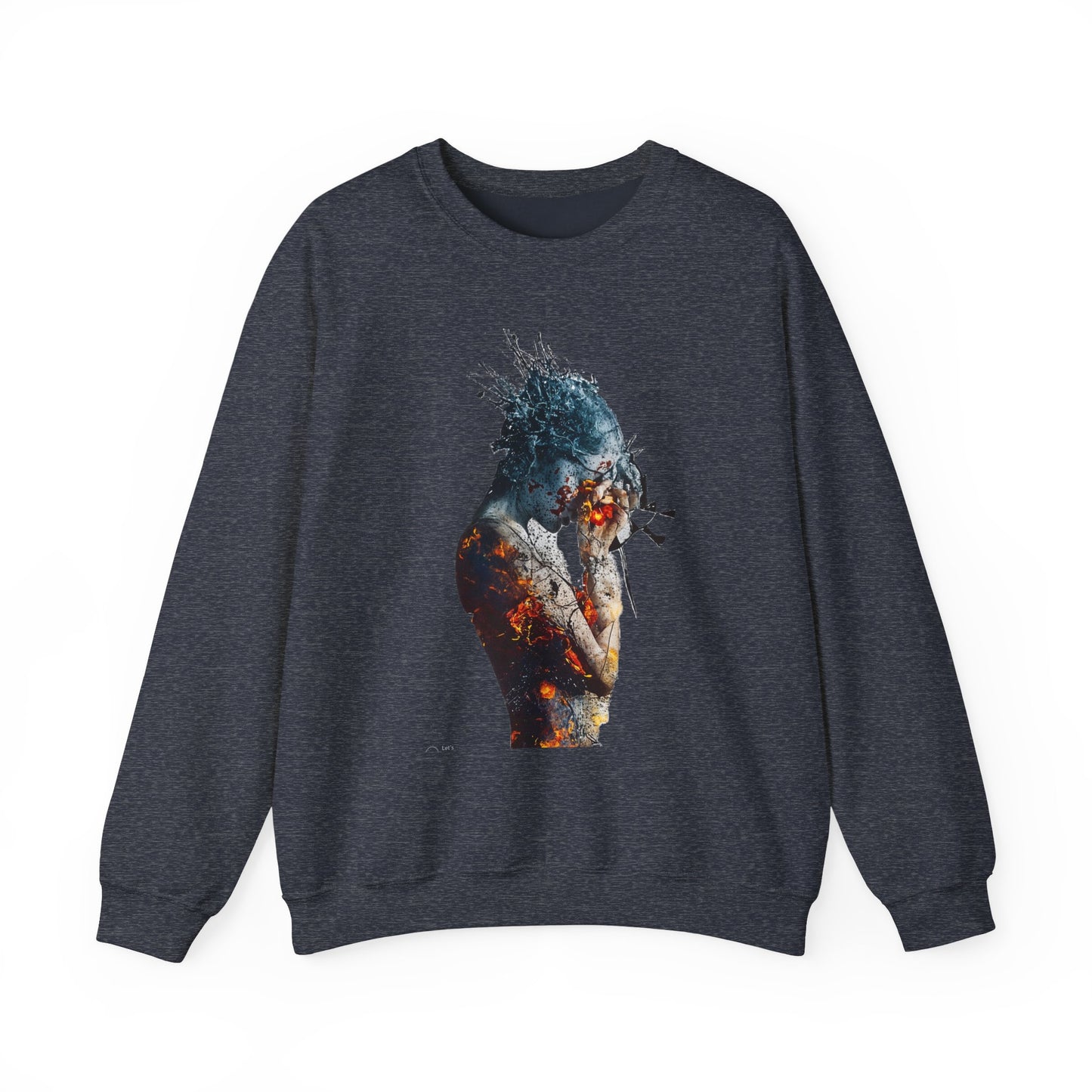 Introspective Artistic Nature-Inspired Crewneck Sweatshirt - Cozy Unisex Gift, Art Lover Sweatshirt, Casual Wear, Unique Gift for Her/Him