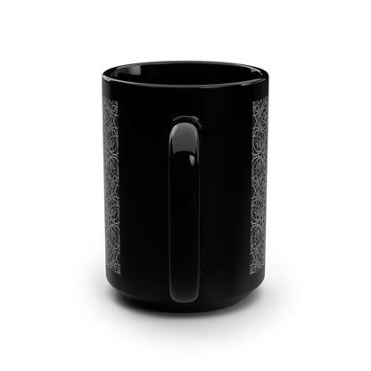 Elegant Black Mug, 15oz - Unique Coffee Cup for Tea Lovers, Stylish Home Decor, Perfect Gift for Friends & Family, Modern Design