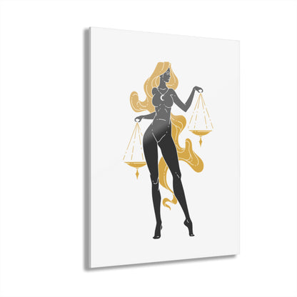 Elegant Libra Zodiac Devine Feminine Acrylic Print - Zodiac Art for Home Decor, Astrology Gift, Minimalist Wall Art