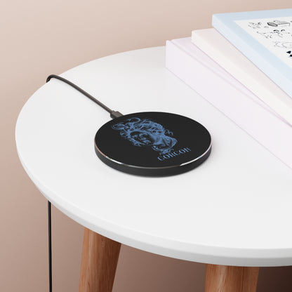 Gorgon Wireless Charger Black - Fast Charging Station, Medusa Design, Unique Tech Decor, Gifts for Her, Home Office Accessories
