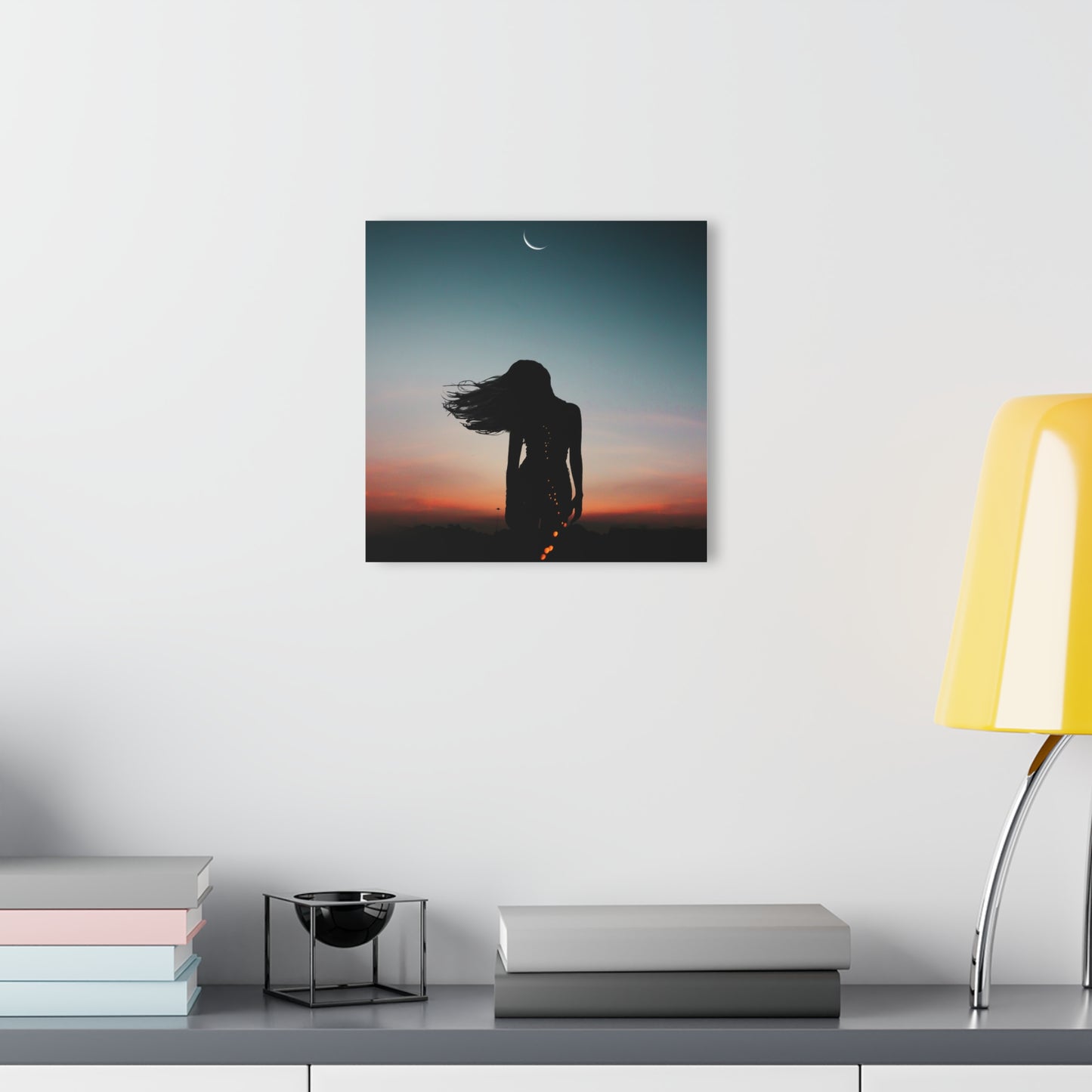 Moon Goddess Dreamy Sunset Acrylic Print - Ideal for Home Decor, Wall Art, Gift for Her, Modern Art, Gallery Style