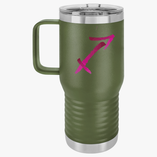 Sagittarius Zodiac Travel Mug, 20oz - Ideal for Road Trips, Coffee Enthusiasts, Astrology Gifts, Birthday, Sagittarius Design, Travel
