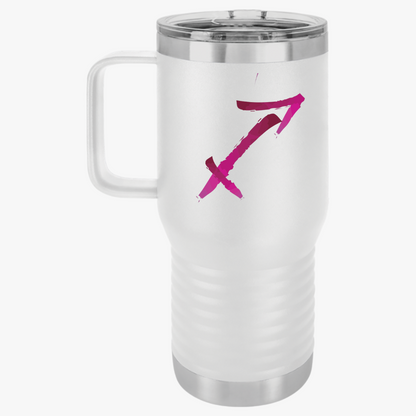 Sagittarius Zodiac Travel Mug, 20oz - Ideal for Road Trips, Coffee Enthusiasts, Astrology Gifts, Birthday, Sagittarius Design, Travel