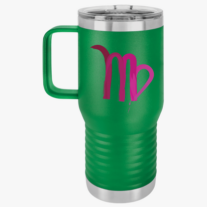 Virgo Zodiac Travel Mug, 20oz Coffee Cup for Astrology Lovers, Birthday Gift, Star Sign Cup, Personalized Mug