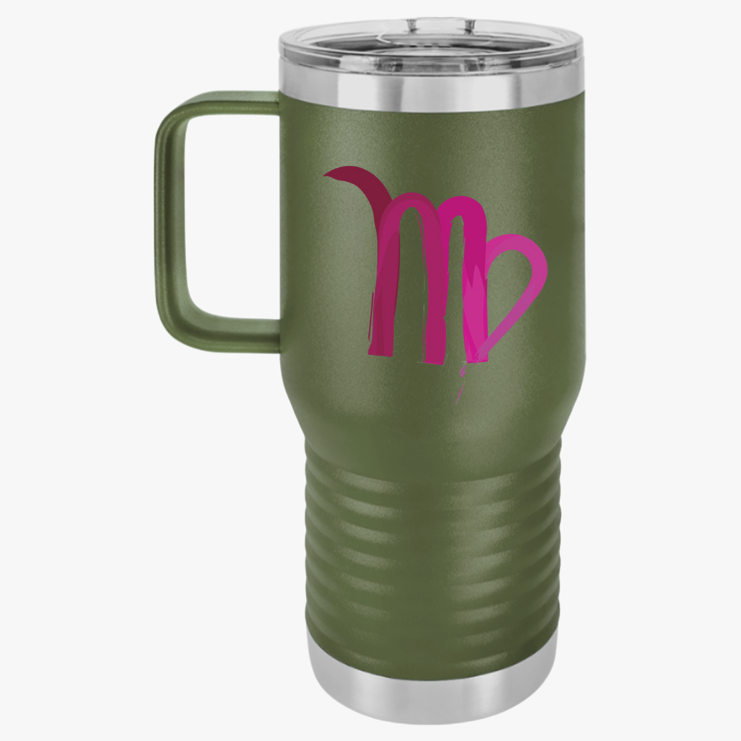 Virgo Zodiac Travel Mug, 20oz Coffee Cup for Astrology Lovers, Birthday Gift, Star Sign Cup, Personalized Mug