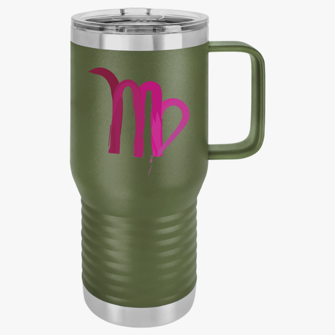 Virgo Zodiac Travel Mug, 20oz Coffee Cup for Astrology Lovers, Birthday Gift, Star Sign Cup, Personalized Mug