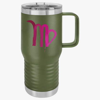 Virgo Zodiac Travel Mug, 20oz Coffee Cup for Astrology Lovers, Birthday Gift, Star Sign Cup, Personalized Mug