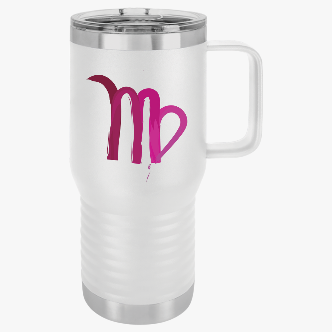 Virgo Zodiac Travel Mug, 20oz Coffee Cup for Astrology Lovers, Birthday Gift, Star Sign Cup, Personalized Mug