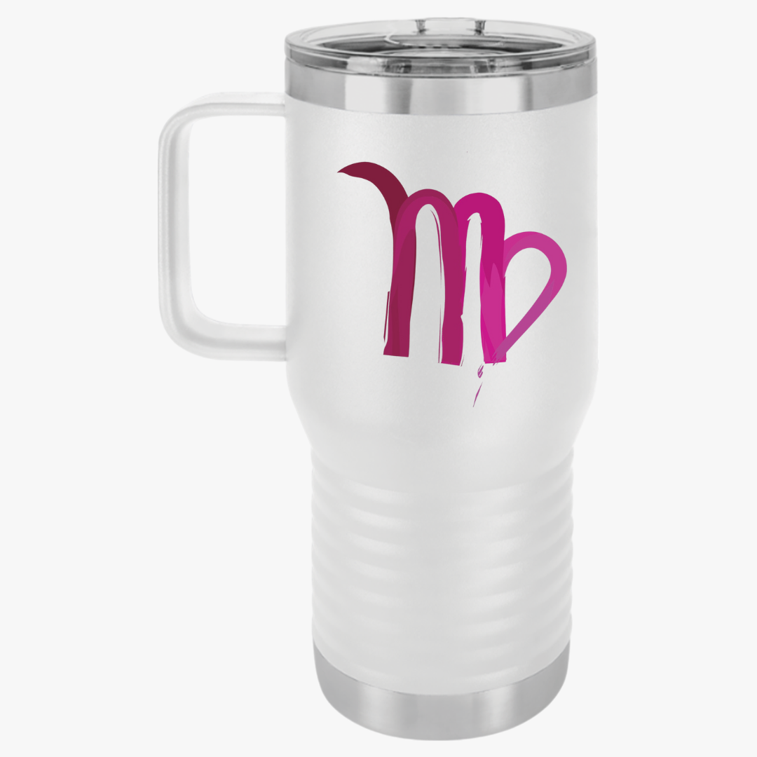 Virgo Zodiac Travel Mug, 20oz Coffee Cup for Astrology Lovers, Birthday Gift, Star Sign Cup, Personalized Mug