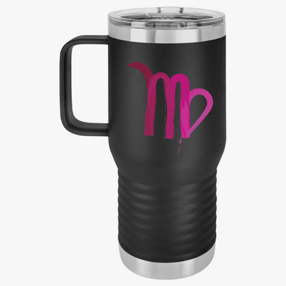 Virgo Zodiac Travel Mug, 20oz Coffee Cup for Astrology Lovers, Birthday Gift, Star Sign Cup, Personalized Mug