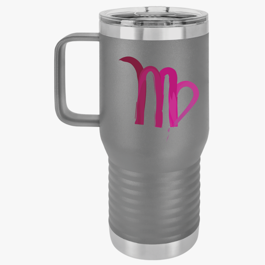 Virgo Zodiac Travel Mug, 20oz Coffee Cup for Astrology Lovers, Birthday Gift, Star Sign Cup, Personalized Mug