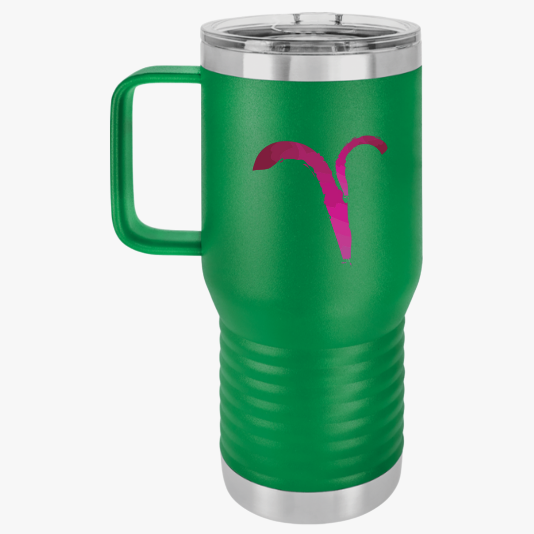 Aires Zodiac Travel Mug, 20oz Astrology Cup for Coffee, Horoscope Gift, Aries Design, Perfect for Birthdays, Road Trips, Travel