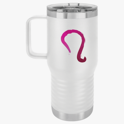 Leo Zodiac Travel Mug, 20oz - Coffee Lovers Gift, Road Trip Essential, On-the-Go Drinkware, Custom Travel Cup, Personalized Beverage Holder