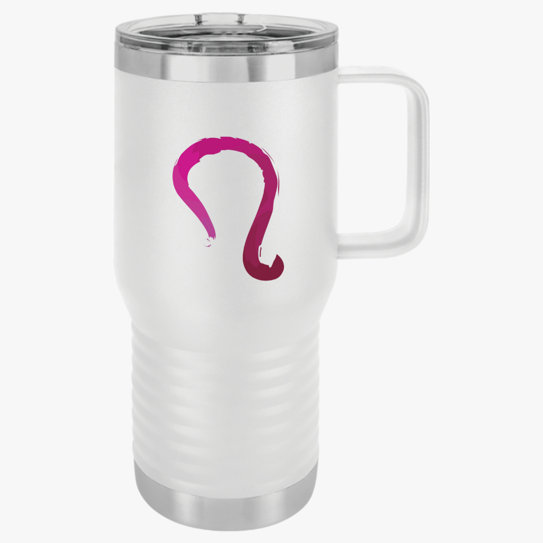 Leo Zodiac Travel Mug, 20oz - Coffee Lovers Gift, Road Trip Essential, On-the-Go Drinkware, Custom Travel Cup, Personalized Beverage Holder