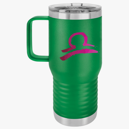 Libra Zodiac Travel Mug, Astrology Coffee Cup for Adventurers, Personalized Gift for Holidays, Road Trip Essential, 20oz Tumbler