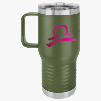Libra Zodiac Travel Mug, Astrology Coffee Cup for Adventurers, Personalized Gift for Holidays, Road Trip Essential, 20oz Tumbler