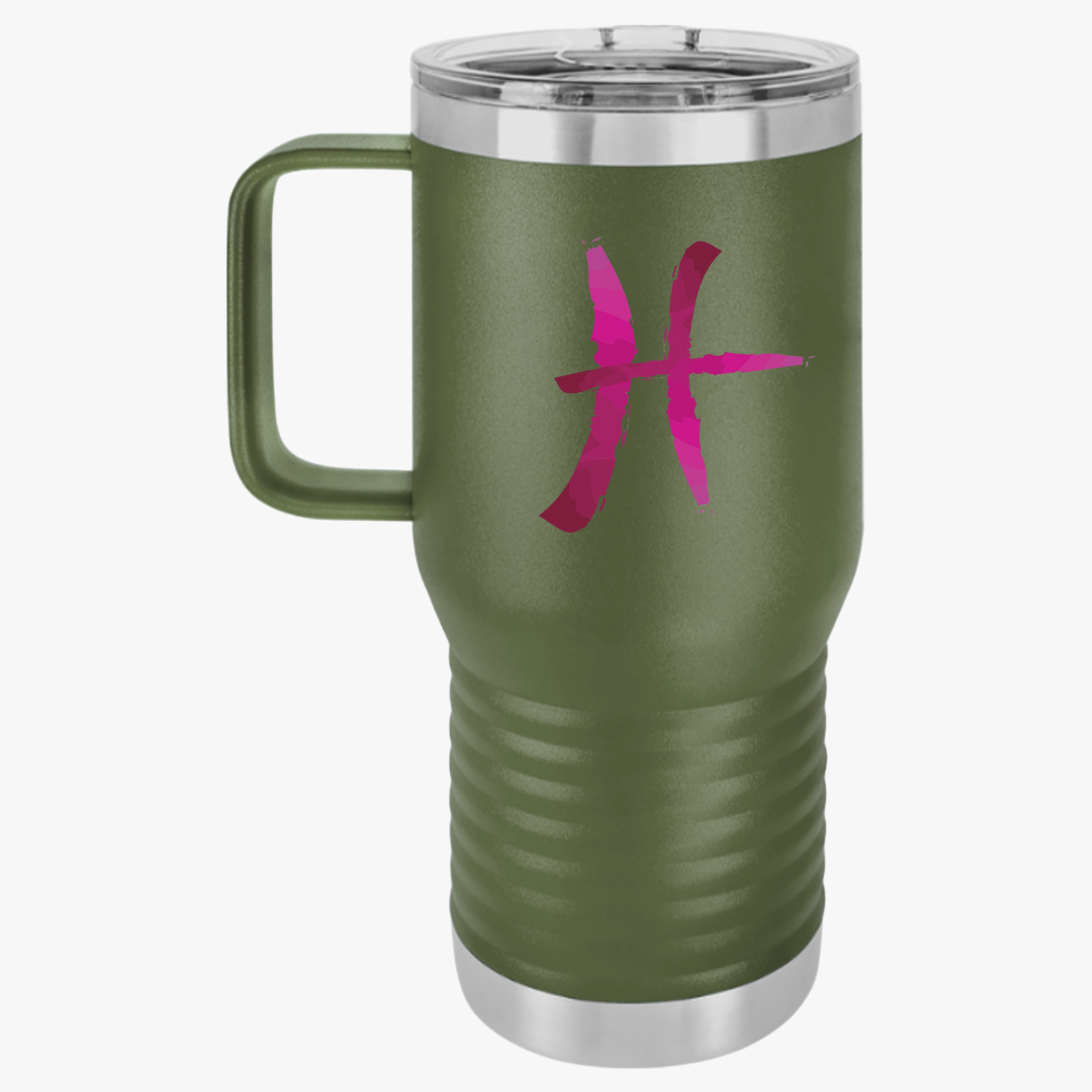 Pisces Zodiac Travel Mug, 20oz - Zodiac Sign Barista Gift, Astrology Drinkware, Horoscope Travel Cup, Personalized Coffee Caddy