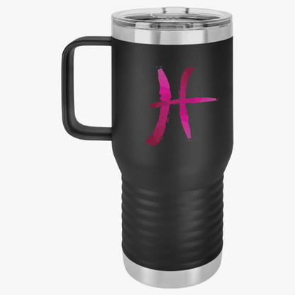Pisces Zodiac Travel Mug, 20oz - Zodiac Sign Barista Gift, Astrology Drinkware, Horoscope Travel Cup, Personalized Coffee Caddy