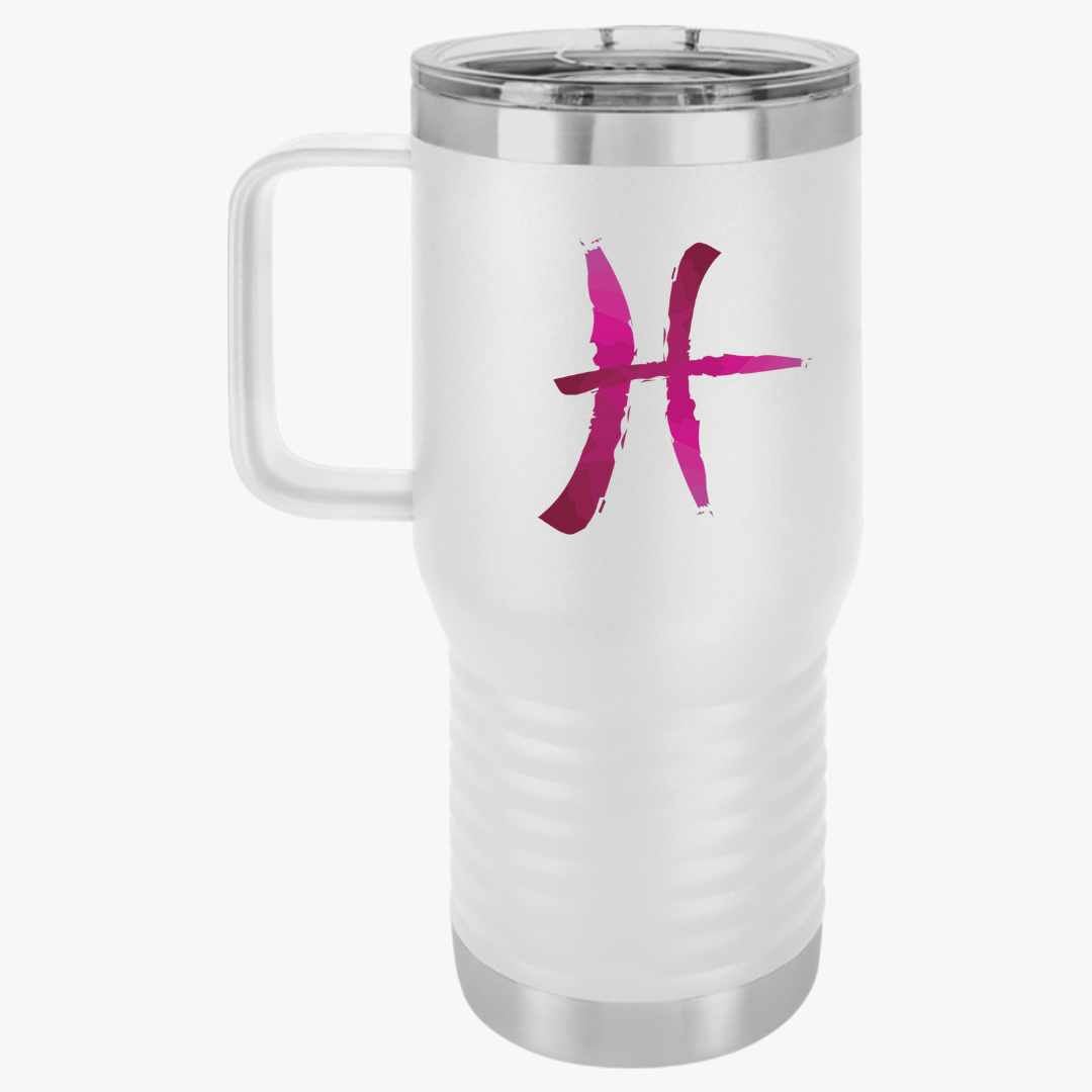 Pisces Zodiac Travel Mug, 20oz - Zodiac Sign Barista Gift, Astrology Drinkware, Horoscope Travel Cup, Personalized Coffee Caddy