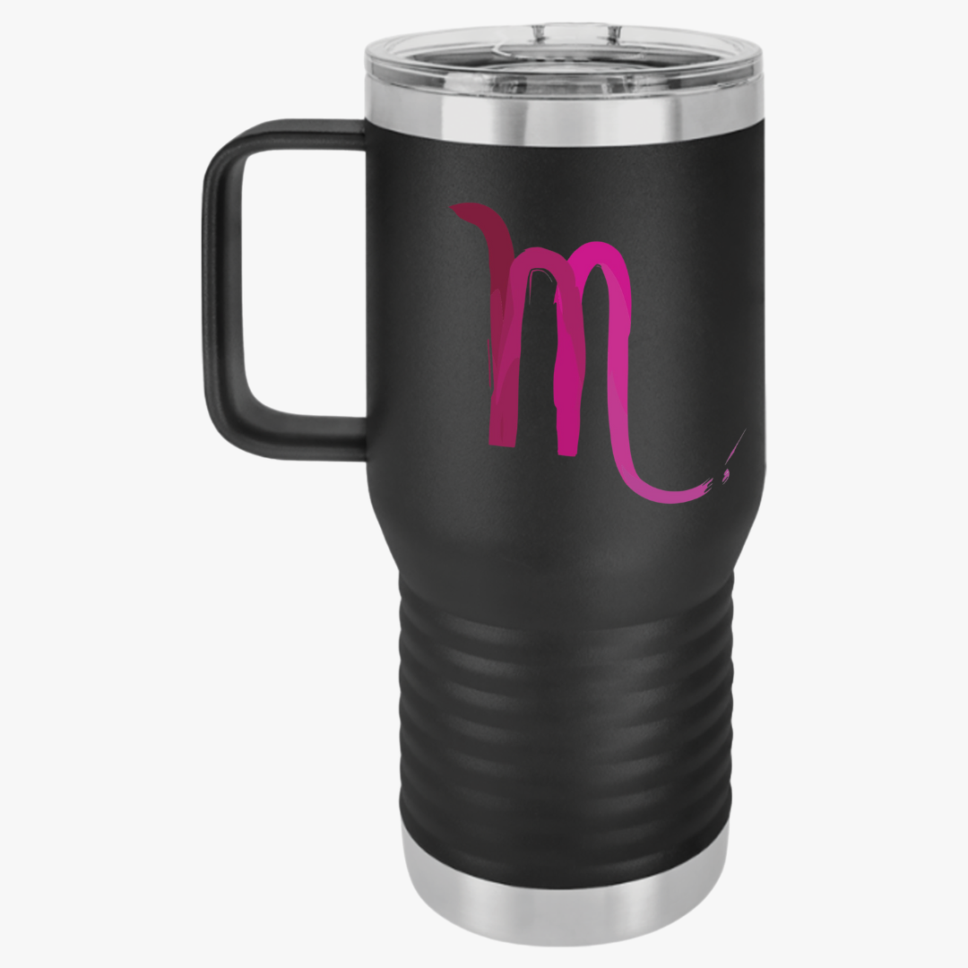 Scorpio Zodiac Travel Mug, 20oz Insulated Cup, Minimalist Design Coffee Gift, Road Trip Essential, Traveler's Tumbler, Gift for Her/Him,