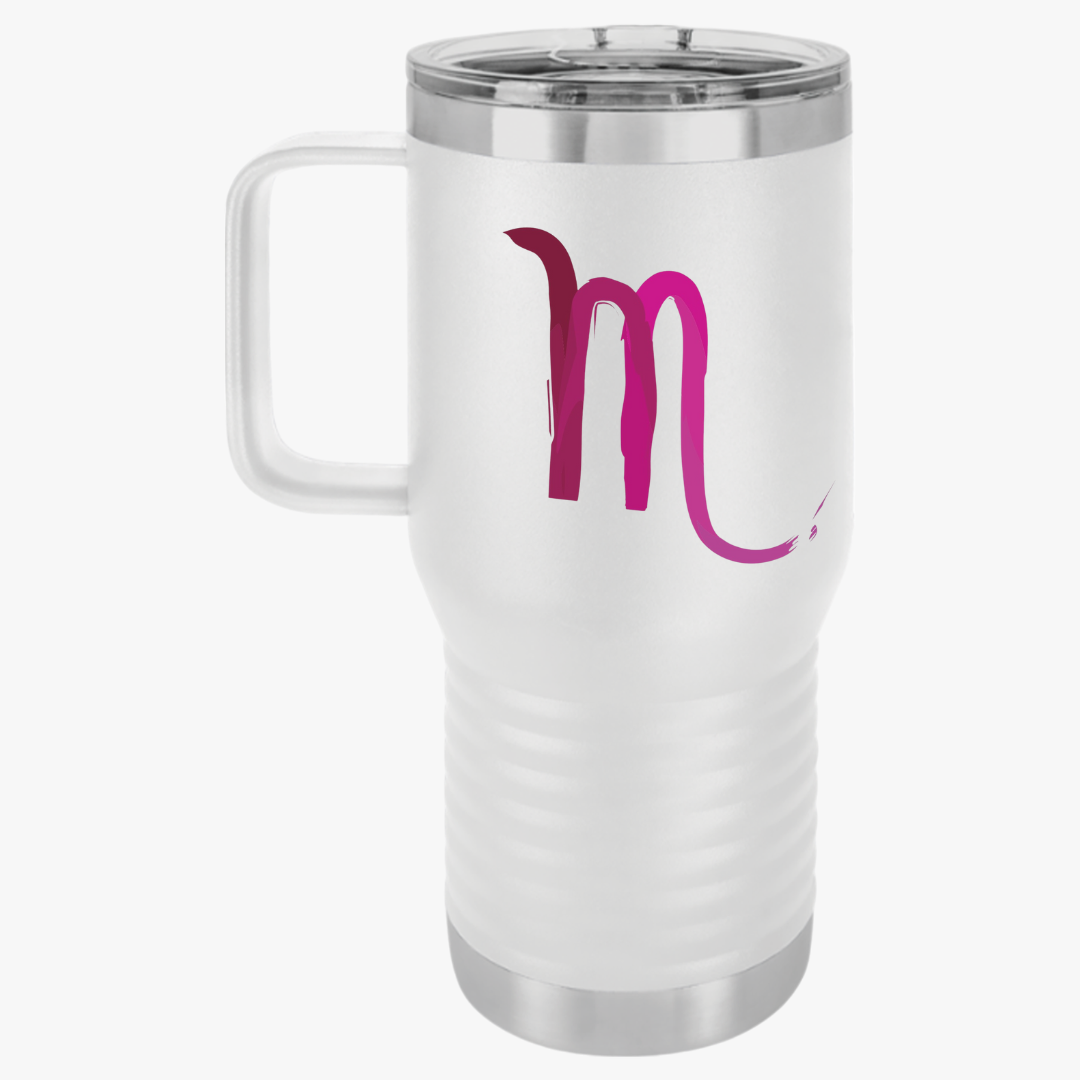 Scorpio Zodiac Travel Mug, 20oz Insulated Cup, Minimalist Design Coffee Gift, Road Trip Essential, Traveler's Tumbler, Gift for Her/Him,