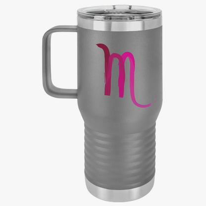 Scorpio Zodiac Travel Mug, 20oz Insulated Cup, Minimalist Design Coffee Gift, Road Trip Essential, Traveler's Tumbler, Gift for Her/Him,