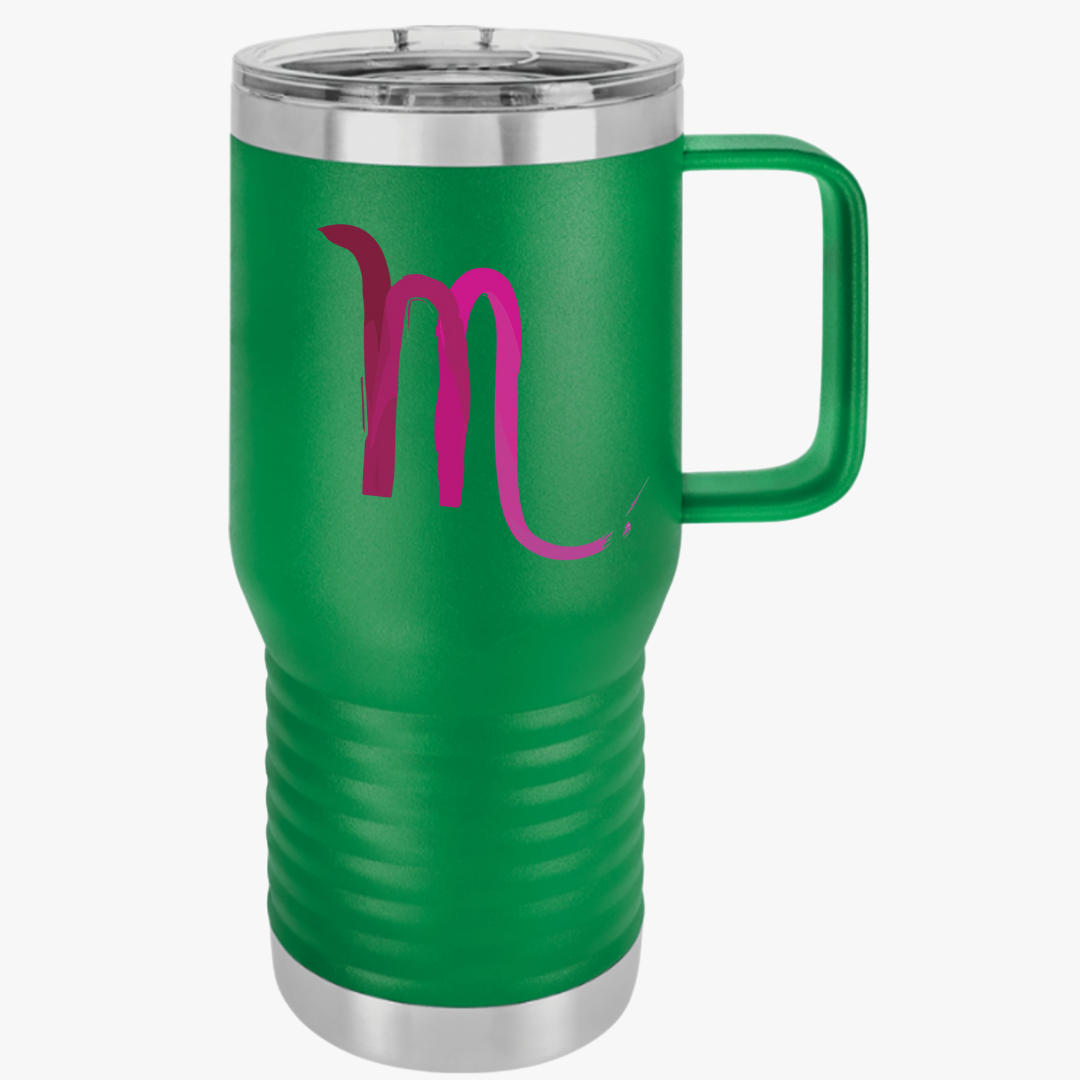 Scorpio Zodiac Travel Mug, 20oz Insulated Cup, Minimalist Design Coffee Gift, Road Trip Essential, Traveler's Tumbler, Gift for Her/Him,