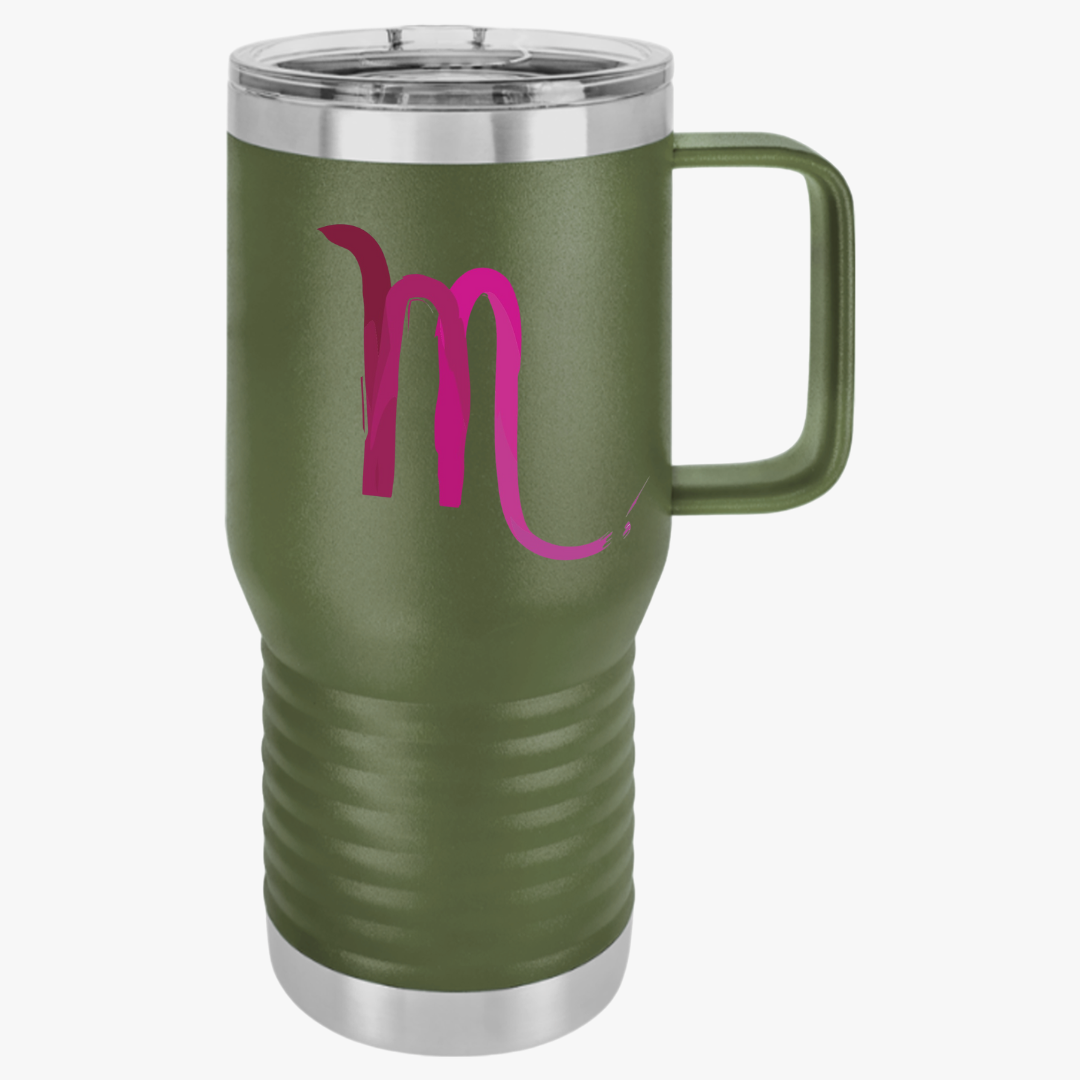 Scorpio Zodiac Travel Mug, 20oz Insulated Cup, Minimalist Design Coffee Gift, Road Trip Essential, Traveler's Tumbler, Gift for Her/Him,
