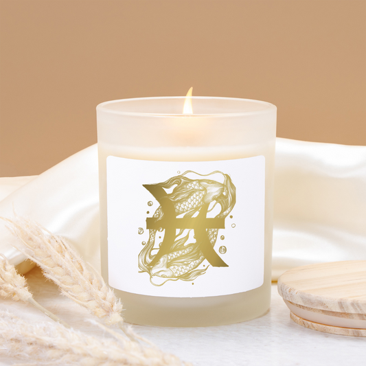 Pisces Zodiac Candle - Frosted Glass