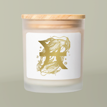 Pisces Zodiac Candle - Frosted Glass