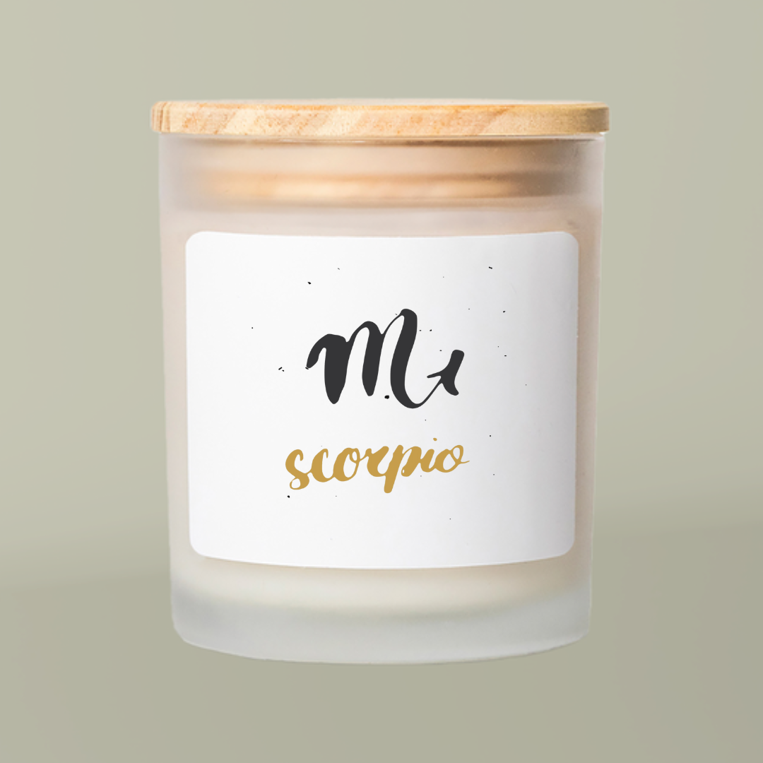 Scorpio Zodiac Frosted Glass Candle - Scorpio, Zodiac Gift, Home Decor, Relaxation, Gift for Her, Birthday, Astrology Lover