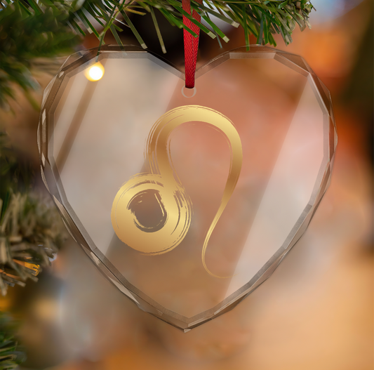 Leo Zodiac Personalized Crystal Glass Ornament - Perfect Gift for Leo , Christmas Decor, Home Decoration, Zodiac Lover, Unique Keepsake