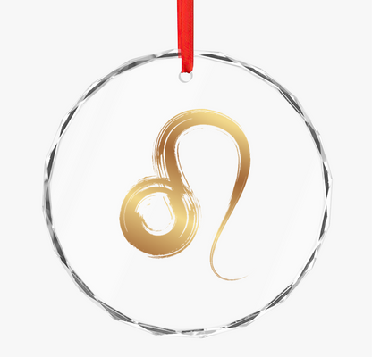 Leo Zodiac Personalized Crystal Glass Ornament - Perfect Gift for Leo , Christmas Decor, Home Decoration, Zodiac Lover, Unique Keepsake