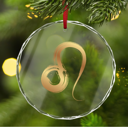 Leo Zodiac Personalized Crystal Glass Ornament - Perfect Gift for Leo , Christmas Decor, Home Decoration, Zodiac Lover, Unique Keepsake