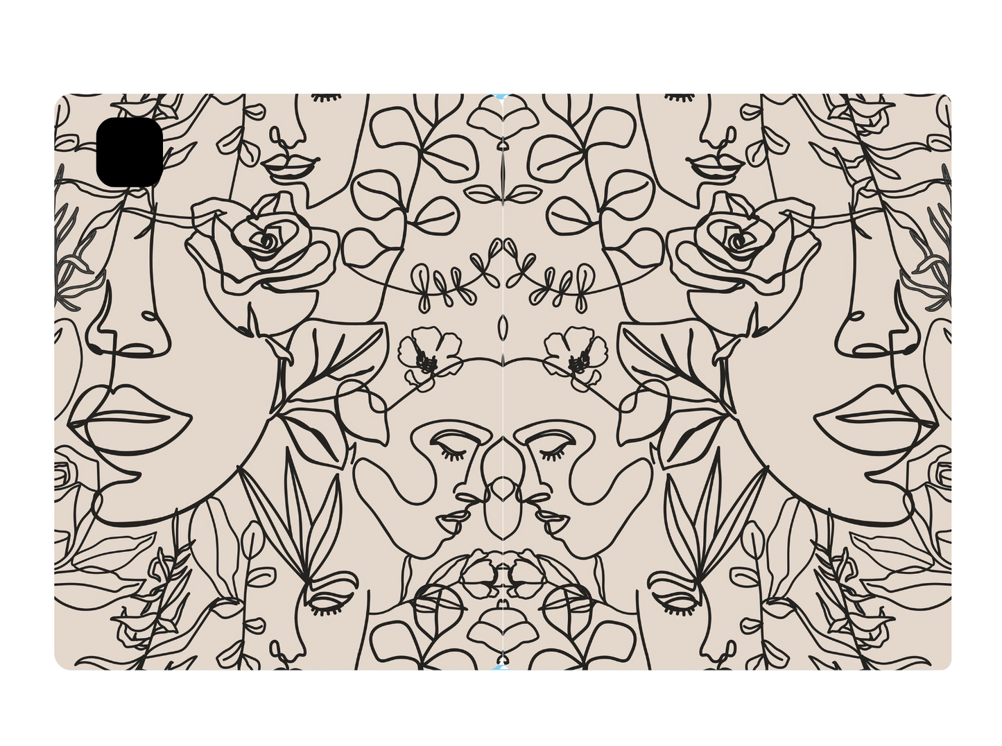 Bohemian Floral Tablet Folio Case, Art-Inspired Tech Accessory for Women, Unique Gift for Teachers, Friends, Birthdays, Crafty Decor
