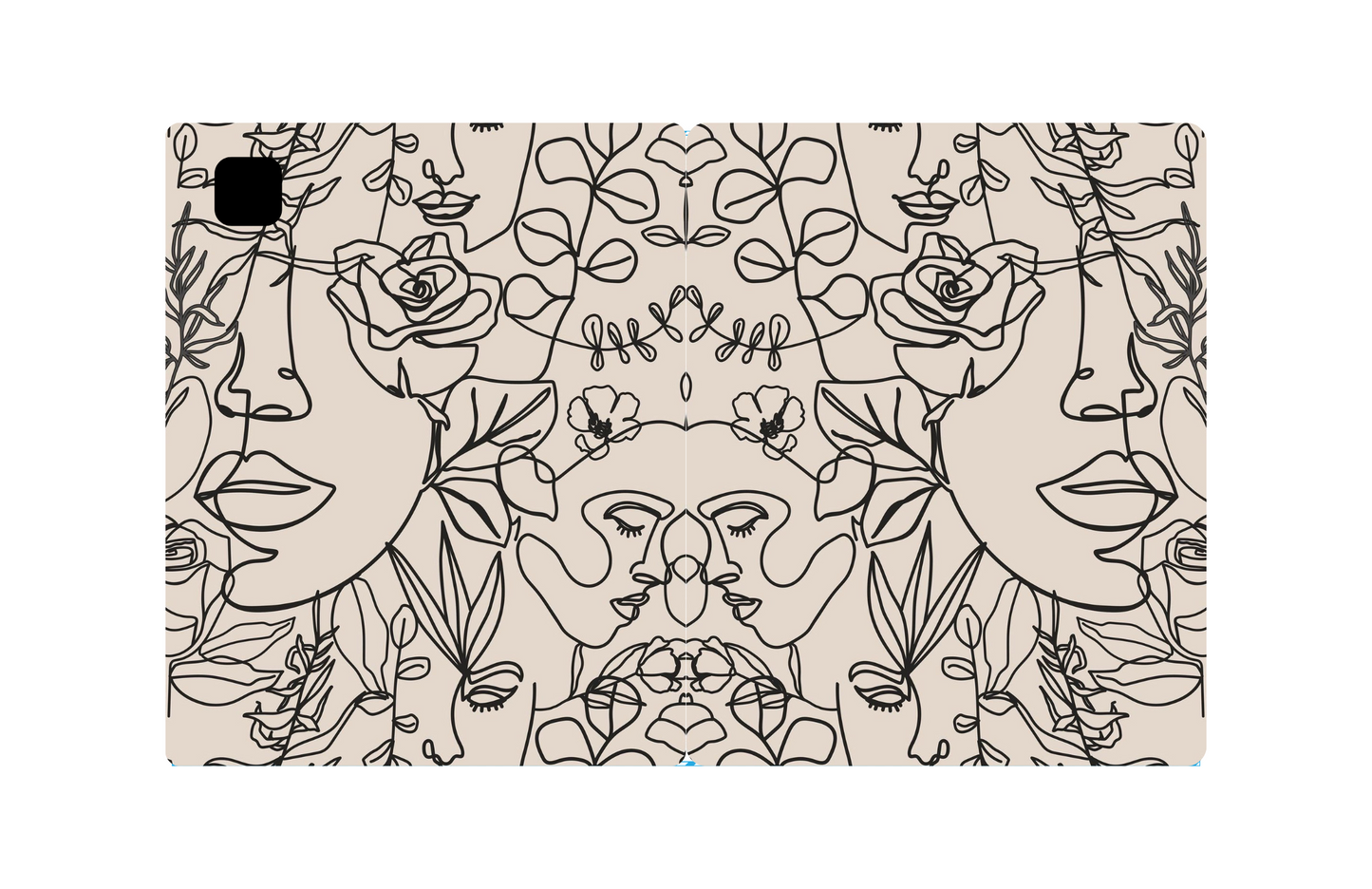 Bohemian Floral Tablet Folio Case, Art-Inspired Tech Accessory for Women, Unique Gift for Teachers, Friends, Birthdays, Crafty Decor