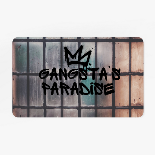 Graffiti Style Polyester Doormat, Gangsta's Paradise Rug for Warehouse Window, Urban Street Theme Mat, Hip Hop Entryway Carpet, Cool Welcome