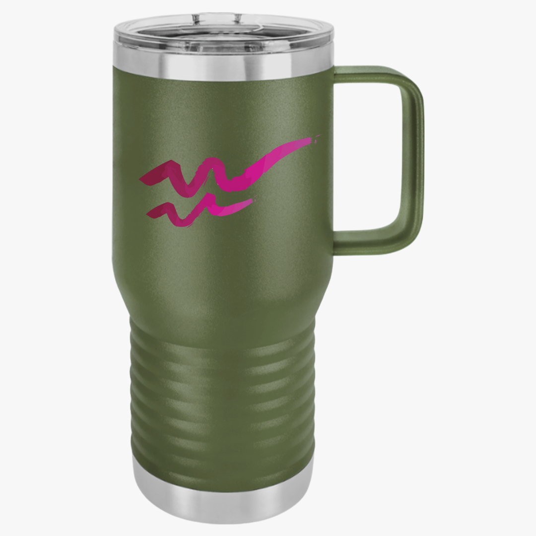 Aquarius Zodiac 20oz Travel Mug, Perfect for Adventurers, Coffee Lovers, Road Trips, Gifting, Everyday Use