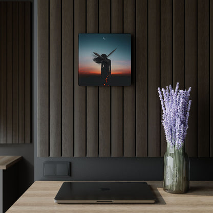 Moon Goddess Serene Acrylic Wall Clock | Home Décor for Dreamy Spaces, Unique Gift for Nature Lovers, Ideal for Weddings or Housewarmings