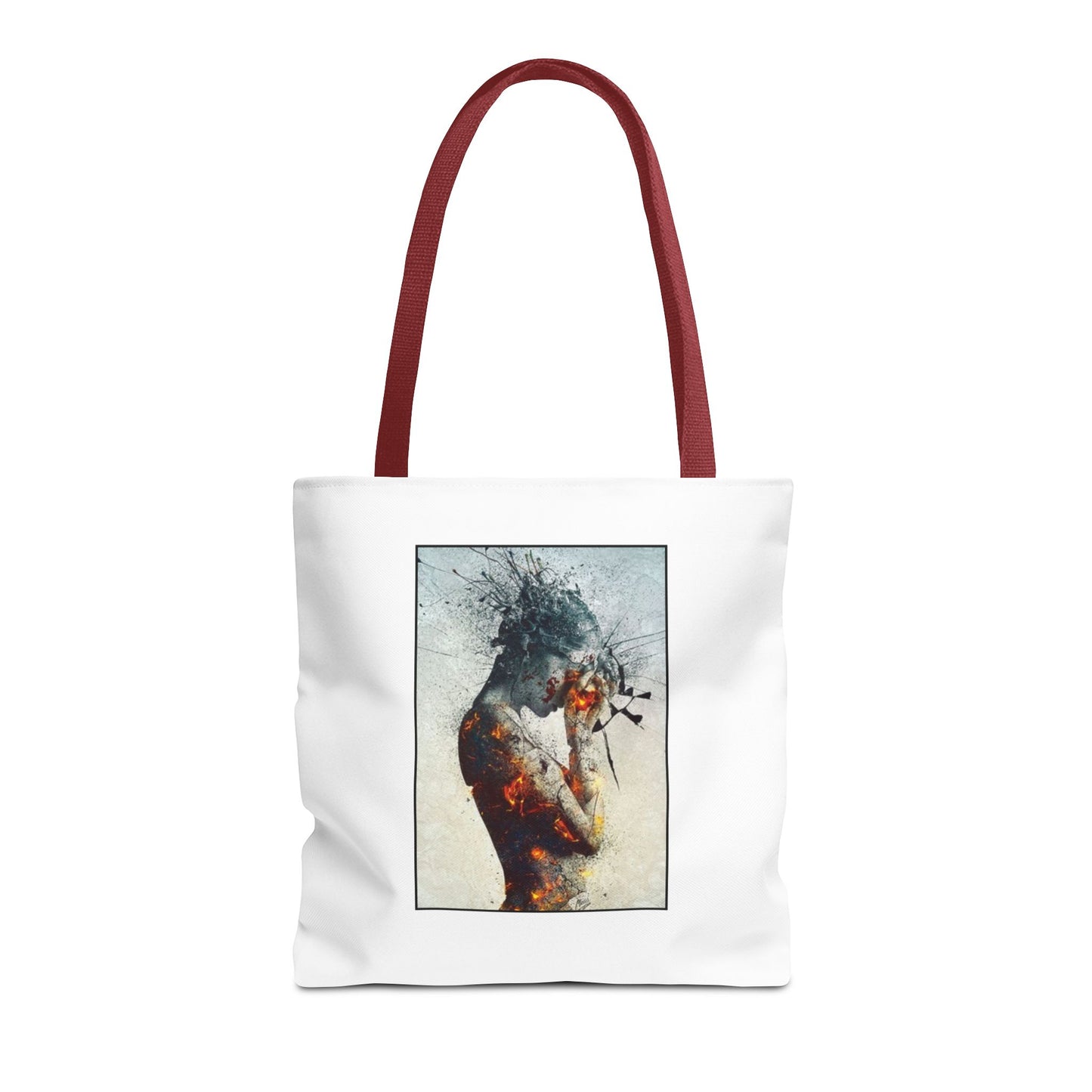 Introspective Artistic Tote Bag, Unique Carryall, Boho Chic Accessory, Gift for Her, Beach Bag, Everyday Essentials
