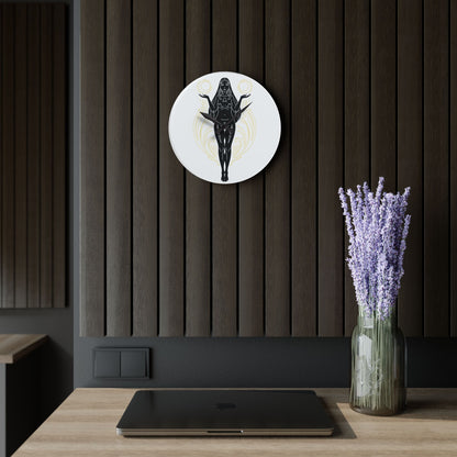 Libra Zodiac Elegant Goddess Acrylic Wall Clock | Unique Home Decor, Artful Timepiece, Gift for Her, Boho Wall Art, Modern Living Room