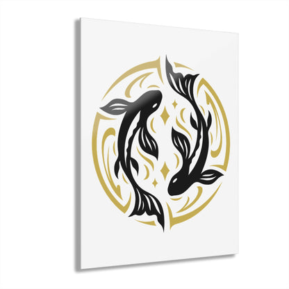 Pisces Zodiac Koi Fish Acrylic Print | Modern Wall Art, Japanese Decor, Home Gallery, Gift for Fish Lovers, Unique Wall Hanging